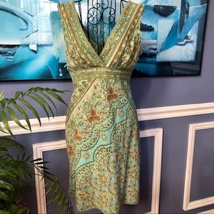 Z & L bohemian chic sleeveless sheath green Dress size Medium